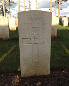 Serjeant S. Barber, Royal Artillery. Died 2nd August 1944, Age 30.
