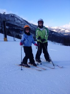 Rachel and Lisa on the slopes